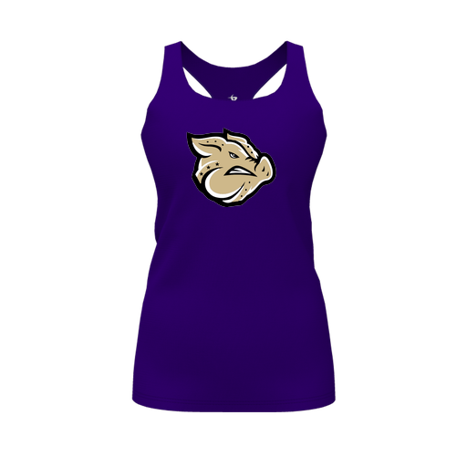 [FT0TRBPP-FYS-LOGO1] Decker Racerback Tank Top (Female Youth S, Purple, Logo 1)