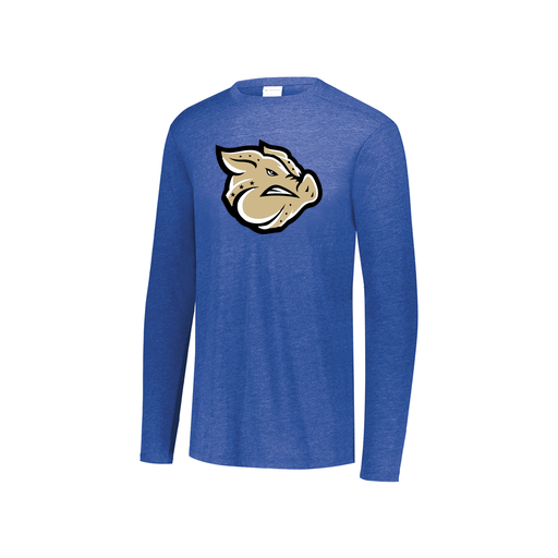 [FTLCUBRY-YS-LOGO1] Decker Youth Tri-Blend T-Shirt - Long Sleeve (Youth S, Royal, Logo 1)