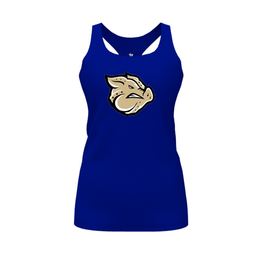 [CUS-DFW-RCBK-PER-RYL-FYS-LOGO1] Racerback Tank Top (Female Youth S, Royal, Logo 1)