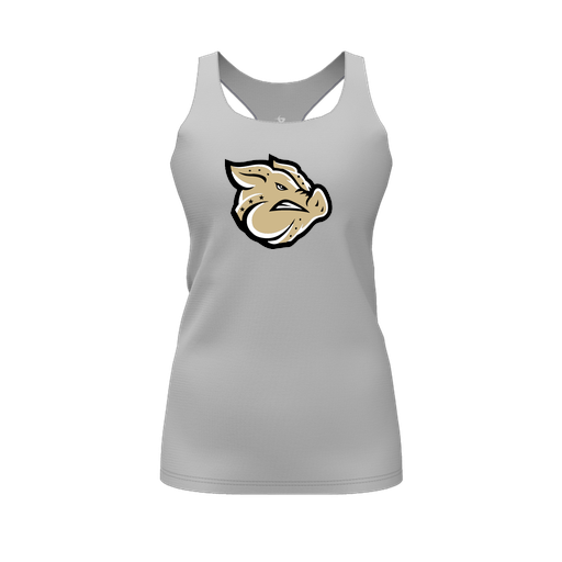 [CUS-DFW-RCBK-PER-GRY-FYS-LOGO1] Racerback Tank Top (Female Youth S, Gray, Logo 1)