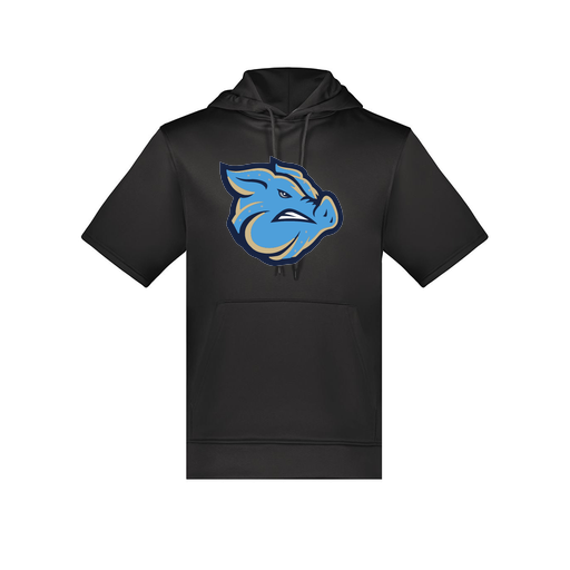 [6871.080.S-LOGO3] Men's Dri Fit Short Sleeve Hoodie (Adult S, Black, Logo 3)
