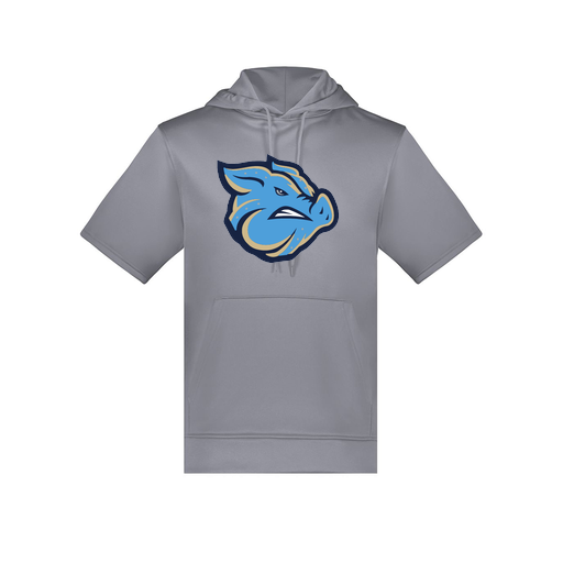 [6871.059.S-LOGO3] Men's Dri Fit Short Sleeve Hoodie (Adult S, Gray, Logo 3)