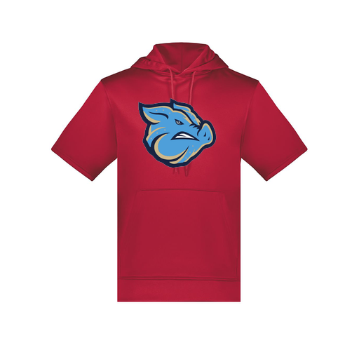 [6871.083.S-LOGO3] Men's Dri Fit Short Sleeve Hoodie (Adult S, Red, Logo 3)