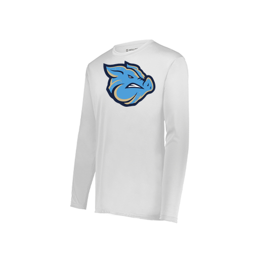 [222823.005.S-LOGO3] Youth LS Smooth Sport Shirt (Youth S, White, Logo 3)