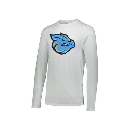 [3076.005.S-LOGO3] Youth LS Ultra-blend T-Shirt (Youth S, White, Logo 3)