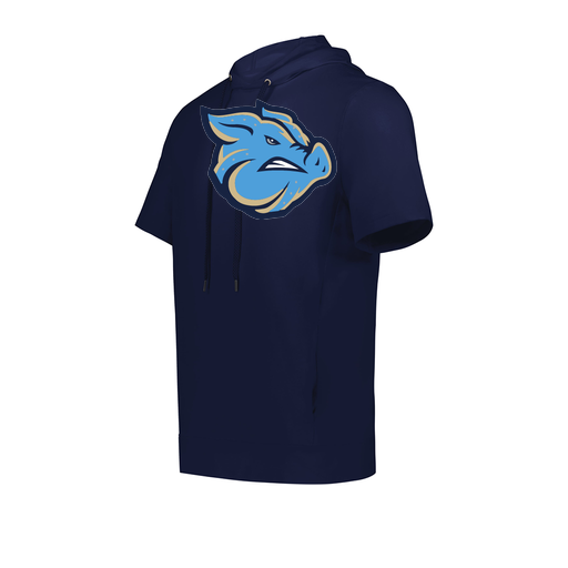 [222605.065.S-LOGO3] YOUTH VENTURA SOFT KNIT SHORT SLEEVE HOODIE (Youth S, Navy, Logo 3)