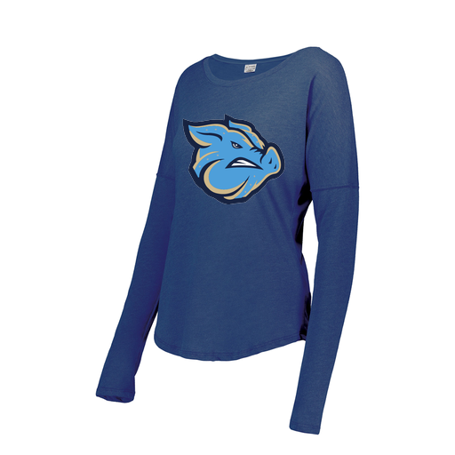 [3077.U55.XS-LOGO3] Ladies LS Ultra-blend T-Shirt (Female Adult XS, Royal, Logo 3)